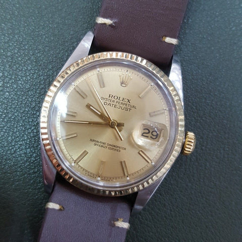 Rolex Datejust 1601 Champagne Gold Vintage Watch (1970)