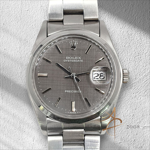 Rare 1975 Rolex Oysterdate Precision 6694 Grey Linen Dial