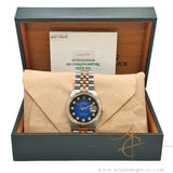 Mint 1995 Full Set Rolex Datejust 16233 Vignette Blue Diamond Dial