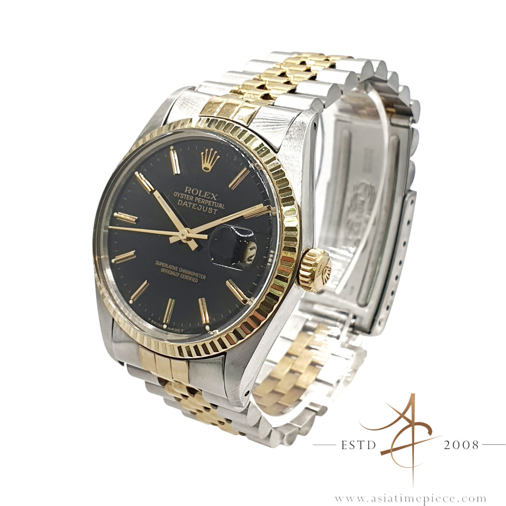 1983 Rolex Datejust 16013 Black Dial Vintage Watch with Box