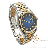 Mint 1995 Full Set Rolex Datejust 16233 Vignette Blue Diamond Dial