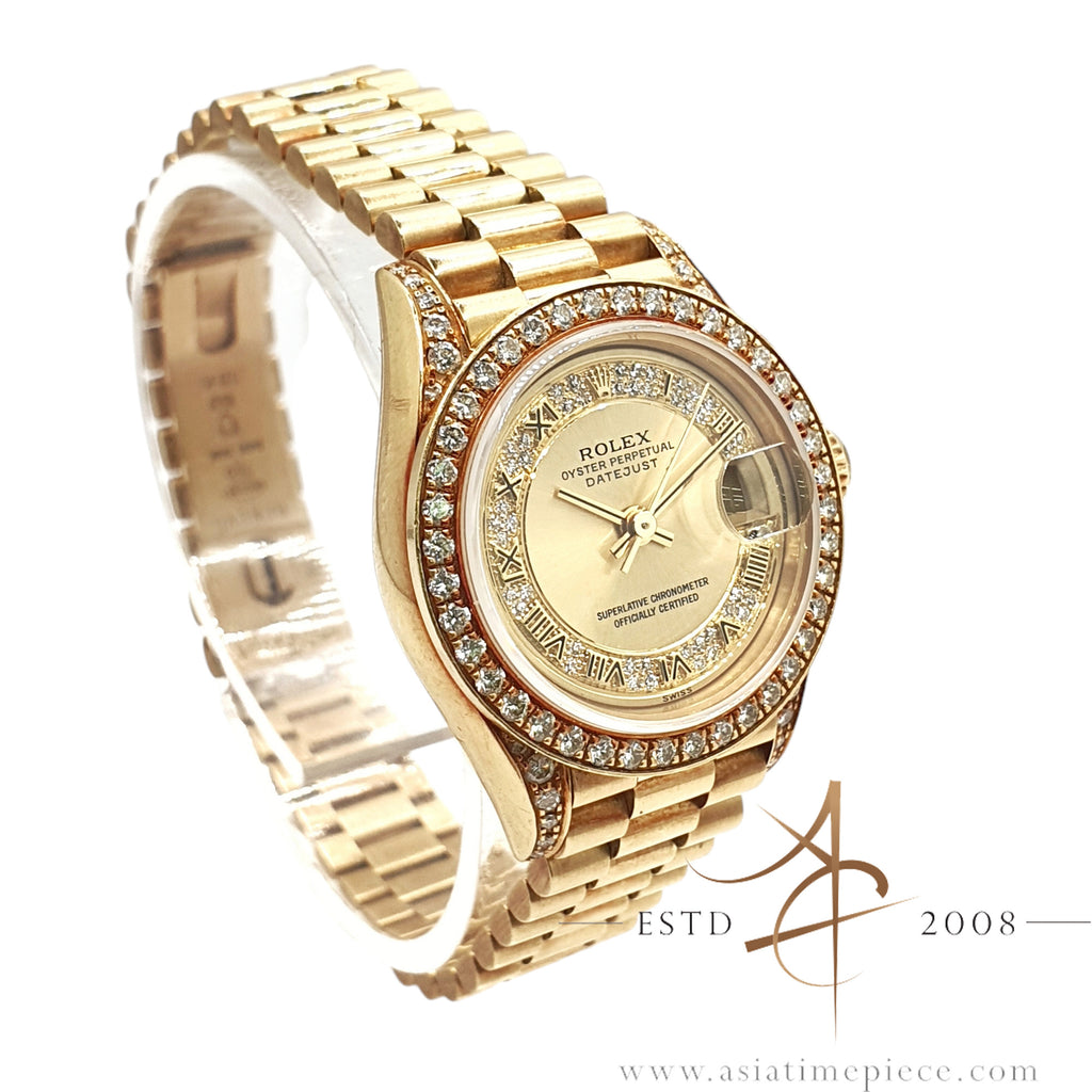 Rare] 1994 Rolex Lady Datejust 69158 Myriad Diamond in 18K Gold