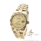 Rare Rolex Datejust 31 Midsize President 68258 Diamond Bezel Dial in 18K (1993)