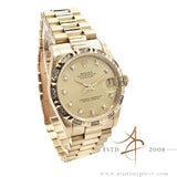 Rare Rolex Datejust 31 Midsize President 68258 Diamond Bezel Dial in 18K (1993)