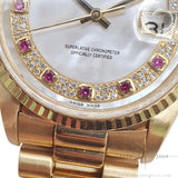 Rare 1994 Rolex President Day Date 18238 Ruby String Diamond Mother of Pearl Dial