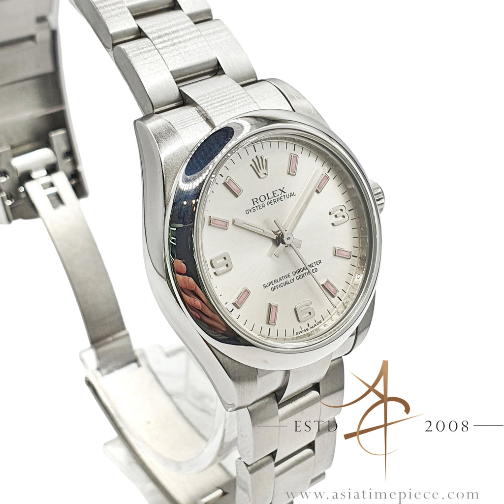 2011 Rolex Oyster Perpetual 31 Midsize Ref 177200 Pink Index Silver Di Asia Timepiece Centre