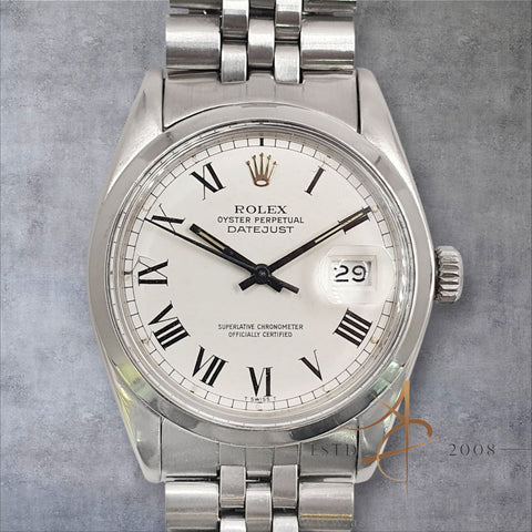 Rare Rolex Datejust 16000 White Buckley Dial Vintage Watch (1979)