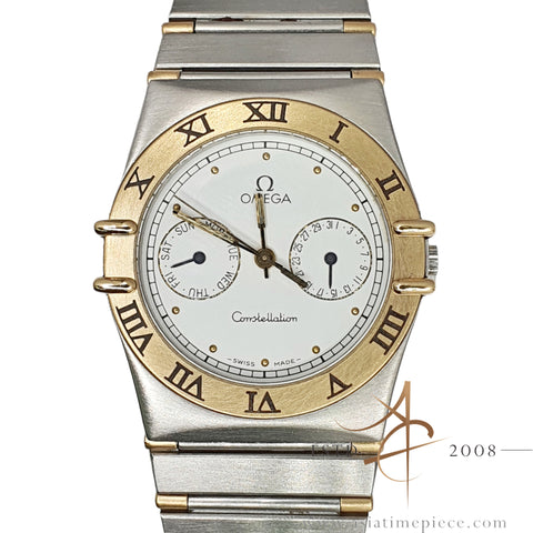 Omega Constellation Day Date Ref 3961080 Quartz Half Gold 32.5mm