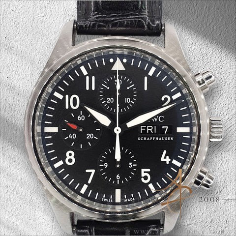 IWC Pilot IW371701 Chronograph Day Date Black Dial