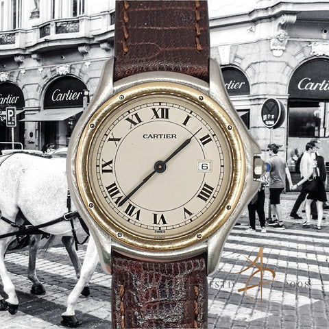 Cartier Cougar 187904 Quartz in 18K Gold Steel 34MM
