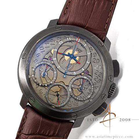 Guy Ellia OGN RS 2388 Jumbo Chronograph Automatic in Blackened 18K White Gold
