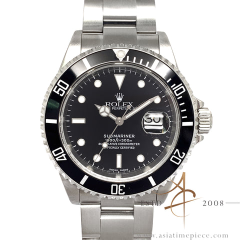 Rolex Submariner Date Black 16610 With Certificate (2002)