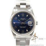 Rolex Date 15200 Sunburst Blue Dial Arabic index (2001)