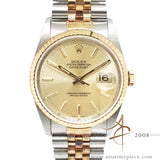 Full Set Unpolished Rolex Datejust 16233 Champagne Dial (1990)
