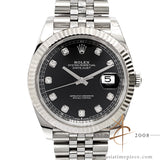 Full Set Rolex Datejust 41 Ref 126334 Black Diamond Dial on Jubilee Bracelet (2021)