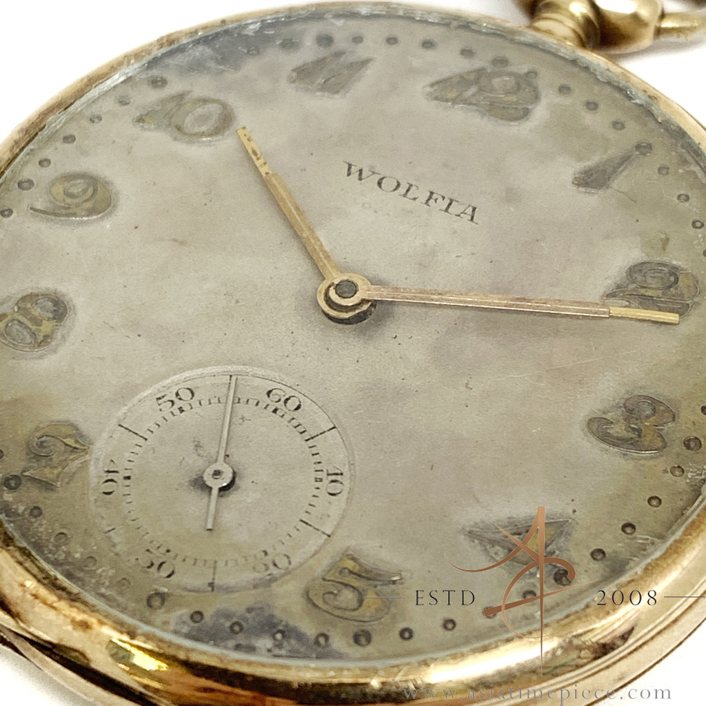 Wolfia 14K Gold Vintage Pocket Watch Asia Timepiece Centre