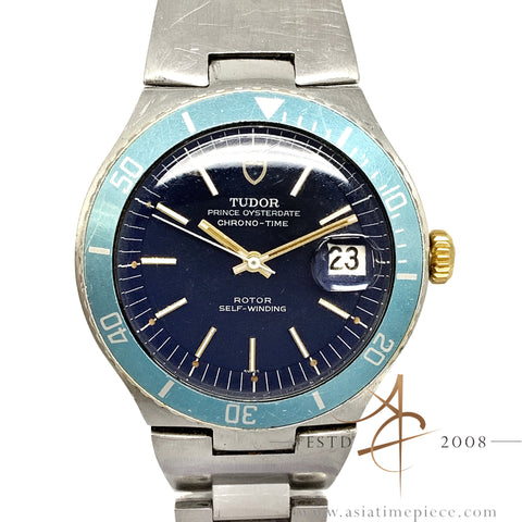 Tudor Prince Oysterdate Chrono Time 9121 Faded Blue