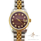 Rolex 68273 Red Dial Diamond Vintage Watch (Year 1993)
