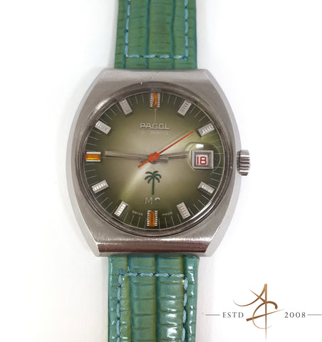 Green Pagol M2 Swiss Winding Vintage Watch