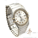 Omega Constellation Chronometer Quartz Diamond Bezel Roman Dial 32.5mm