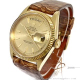 Rare Rolex President 1803 Day Date 18K No Lume Vintage Watch (1963)
