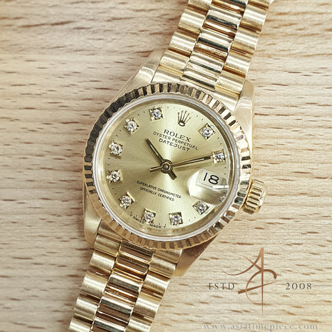 Rolex Lady Datejust 26 Ref 69178 Diamond Dial in 18K Gold (1995)
