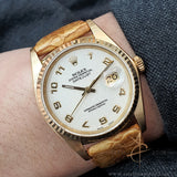 Rolex Datejust 16018 White Computer Arabic Dial 18k Vintage Watch (1979)