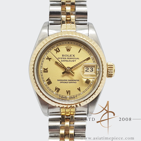 Rolex Lady Datejust 69173 Champagne Roman Dial Vintage Watch (1984)