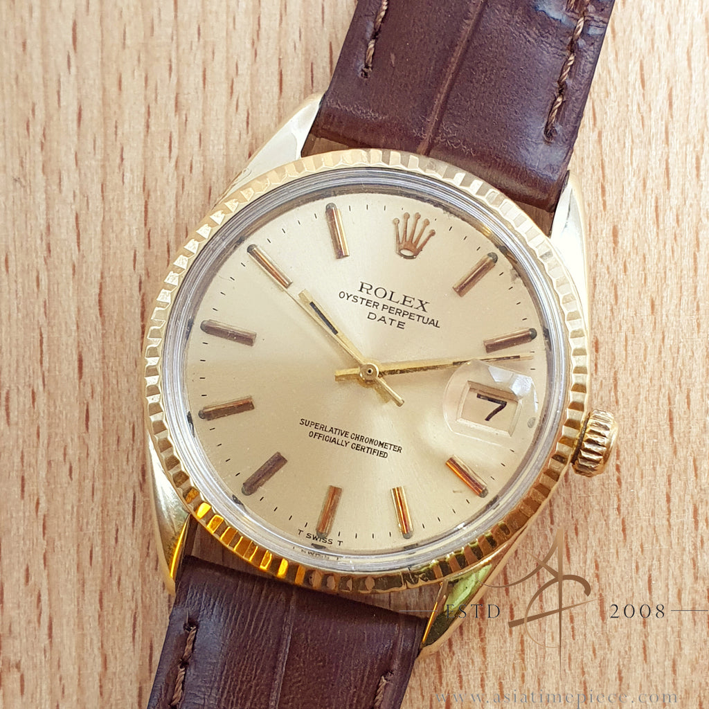 Rolex Oyster Perpetual Date Ref 1550 Gold Shell Vintage Watch