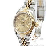 Rolex Datejust Lady 69173 Champagne Tapestry Dial Vintage Watch (1989)