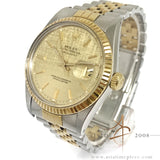 Rolex Oyster Datejust 16013 Champagne Linen Dial Vintage Watch (1987)
