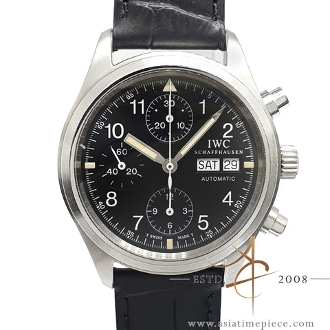 IWC 3706 Flieger Chronograph Day Date Tritium Black Dial