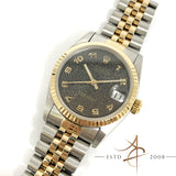 Rolex Oyster Perpetual Datejust Ref 68273 Monogram Dial Gold Steel Watch (Year 1991)
