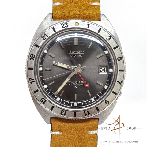 Seiko GMT Gunmetal Navigator Timer 6117-8000 Vintage Watch