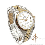 Rolex Datejust 31 Midsize Ref 68273 White Roman Dial Full Set (1990)
