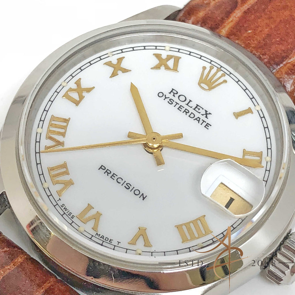 Rolex Oysterdate Precision Ref 6466 Roman Dial Boy Size