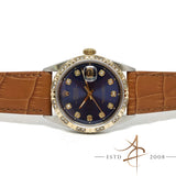 Rolex Oyster Perpetual Datejust Ref 1601 Custom Diamond Dial Bezel (Year 1974)