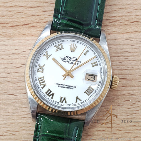 Rolex Datejust 16013 Custom White Roman Dial Vintage Watch (1986)