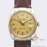 Rolex Datejust 16013 Champagne Linen Dial Vintage Watch (1984)