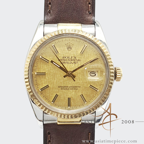 Rolex Datejust 16013 Champagne Linen Dial Vintage Watch (1984)