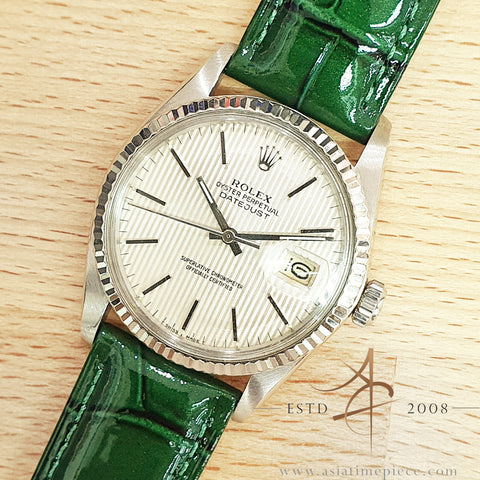 Rolex Datejust 16014 Silver Tapestry Dial Vintage Watch (1981)
