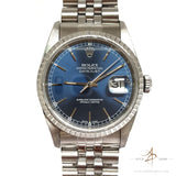 Rolex Datejust 16220 Blue Dial with Japan Cert (Year 1995)