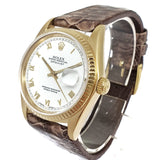 Rolex Oyster Datejust 16018 White Roman Dial 18k Vintage Watch (1978)