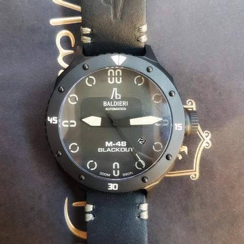 Limited Edition Baldieri Magnum M48 Blackout Men Jumbo Watch