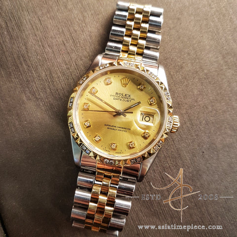 Rolex Diamonds Datejust Ref 16233 Watch (1993)