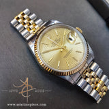 Rolex Oyster Perpetual Datejust 16233 Tapestry Gold Dial (1990)
