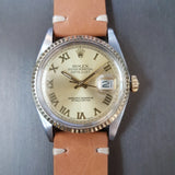 Rolex Datejust 1601 Custom Champagne Roman Dial Vintage Watch (1975)
