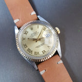 Rolex Datejust 1601 Custom Champagne Roman Dial Vintage Watch (1975)