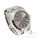 Full Set Rolex Datejust 41 Slate Grey Rhodium Dial Oyster Bracelet (2021)