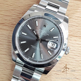 Full Set Rolex Datejust 41 Slate Grey Rhodium Dial Oyster Bracelet (2021)